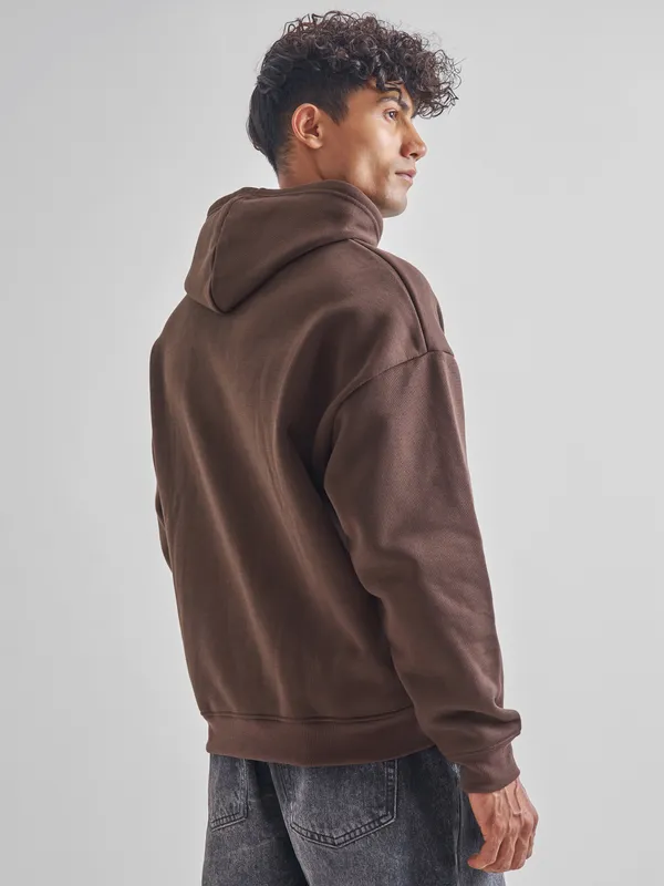 Highlander Men Brown Hooded Pullover Sweatshirt