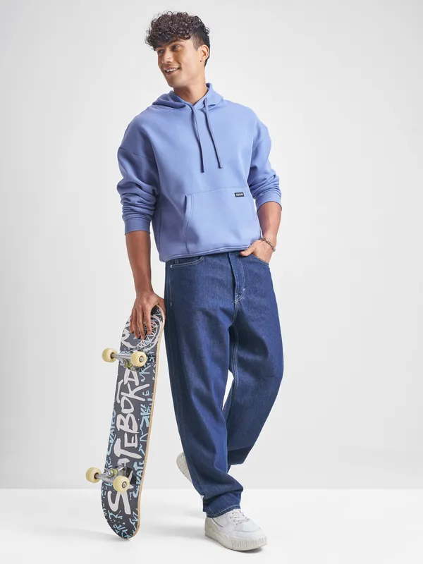 Highlander Men Purple Hooded Pullover Sweatshirt