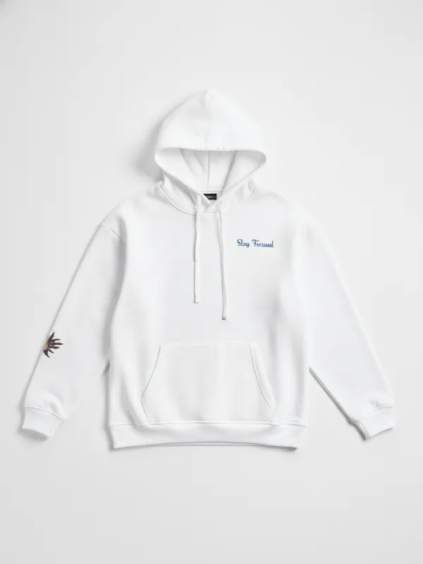 Highlander Men White Hooded Pullover Sweatshirt