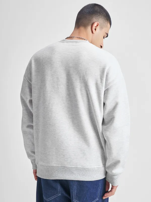 Highlander Men White Round Neck Pullover Sweatshirt