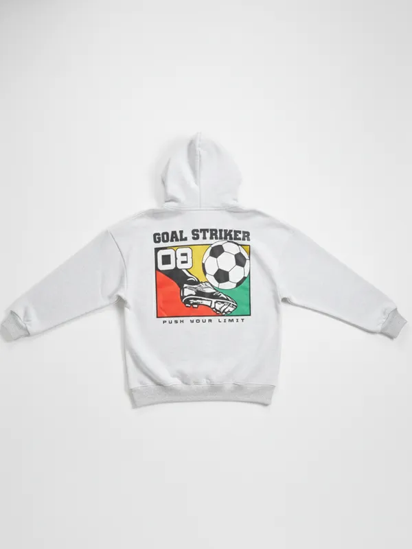 Highlander Men White Hooded Pullover Sweatshirt