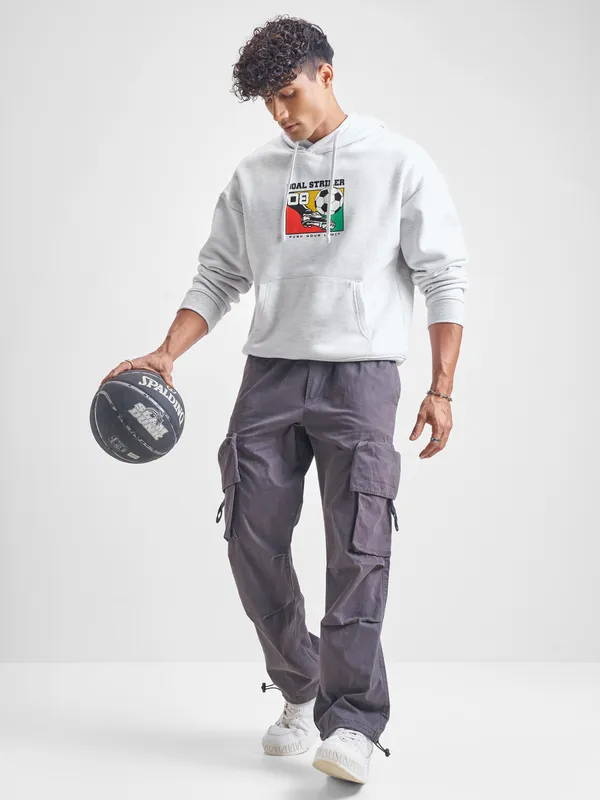 Highlander Men White Hooded Pullover Sweatshirt