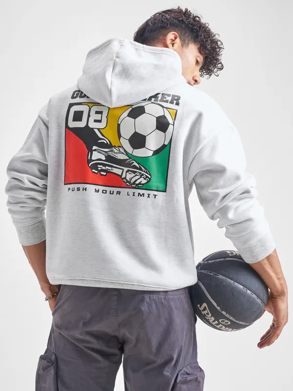 Highlander Men White Hooded Pullover Sweatshirt