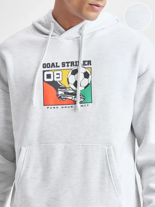 Highlander Men White Hooded Pullover Sweatshirt