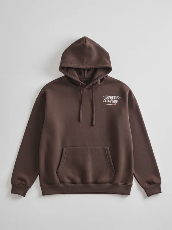 Highlander Men Brown Hooded Pullover Sweatshirt