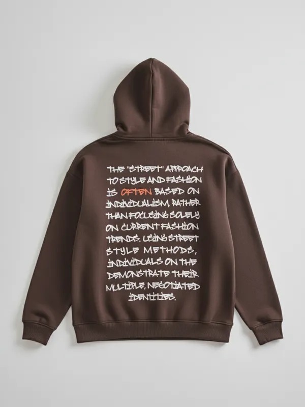 Highlander Men Brown Hooded Pullover Sweatshirt