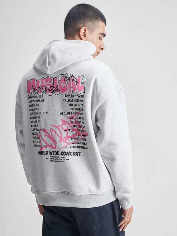 Highlander Men White Hooded Pullover Sweatshirt