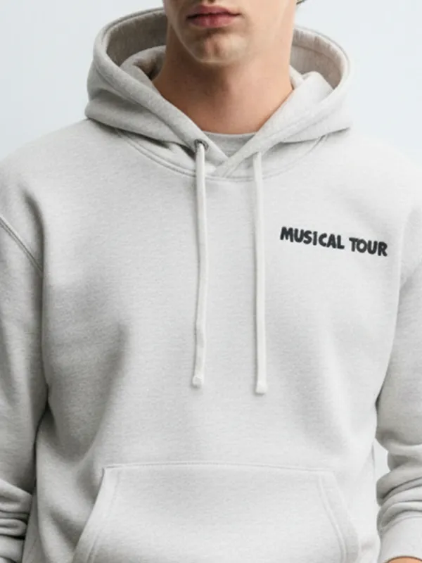 Highlander Men White Hooded Pullover Sweatshirt