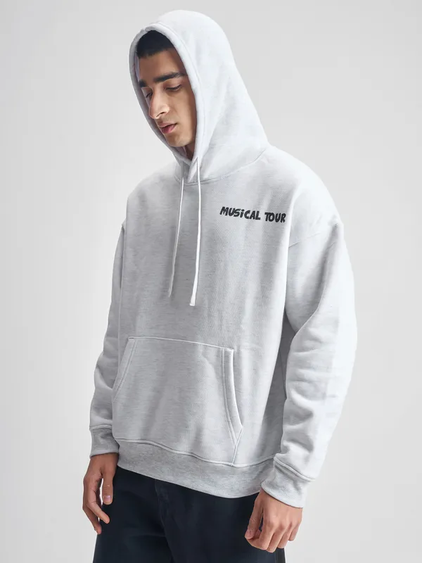 Highlander Men White Hooded Pullover Sweatshirt