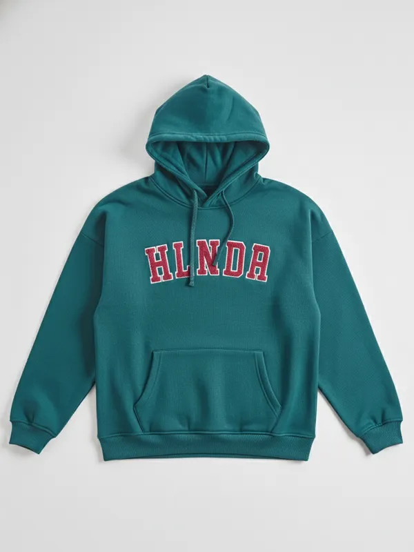 Highlander Men Teal Hooded Pullover Sweatshirt