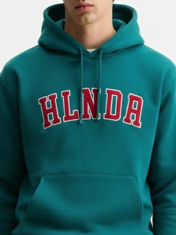 Highlander Men Teal Hooded Pullover Sweatshirt