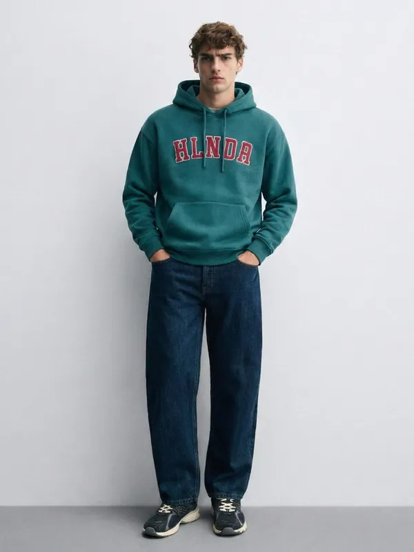 Highlander Men Teal Hooded Pullover Sweatshirt