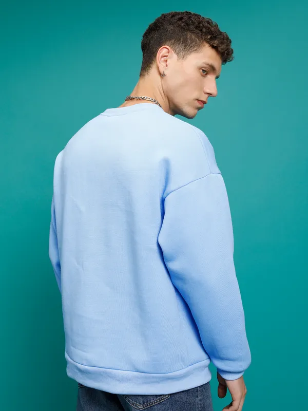 Highlander Men Blue Round Neck Pullover Sweatshirt