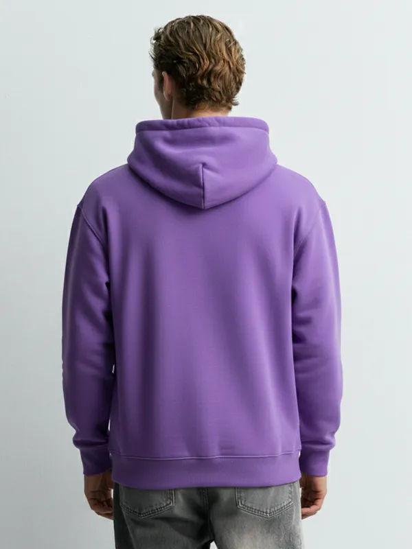 Highlander Men Purple Hooded Pullover Sweatshirt