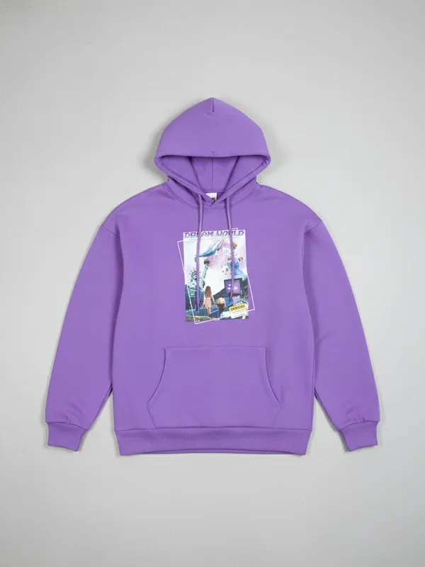 Highlander Men Purple Hooded Pullover Sweatshirt