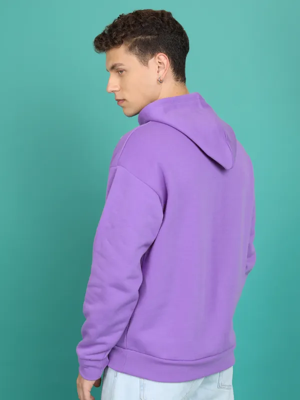 Highlander Men Purple Hooded Pullover Sweatshirt