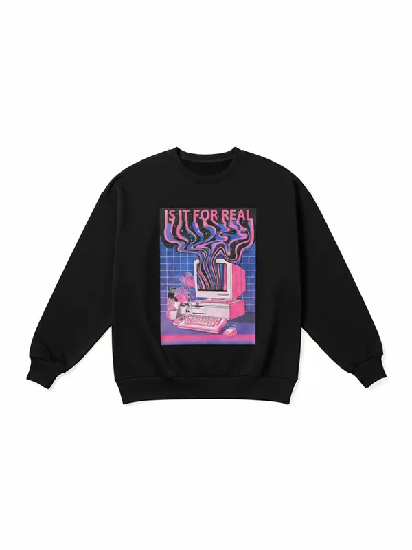 Highlander Men Black Round Neck Pullover Sweatshirt