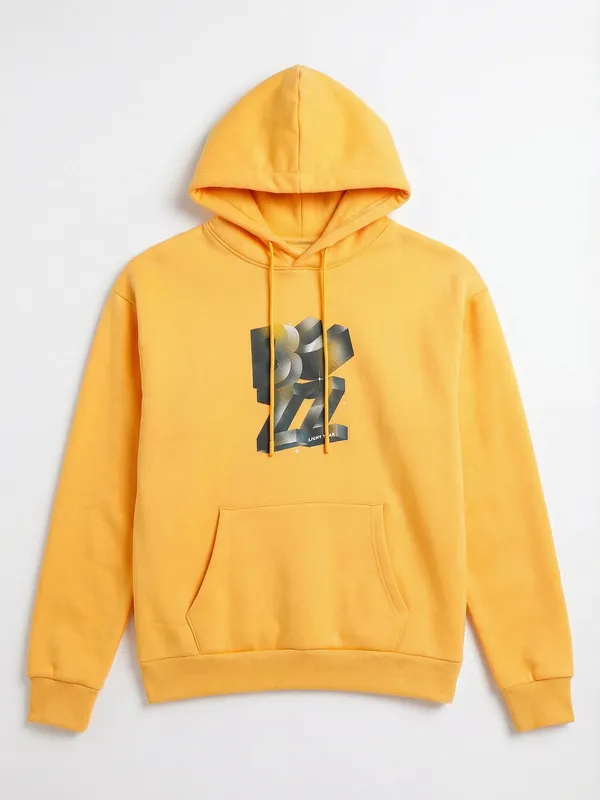Highlander Men Yellow Hooded Pullover Sweatshirt