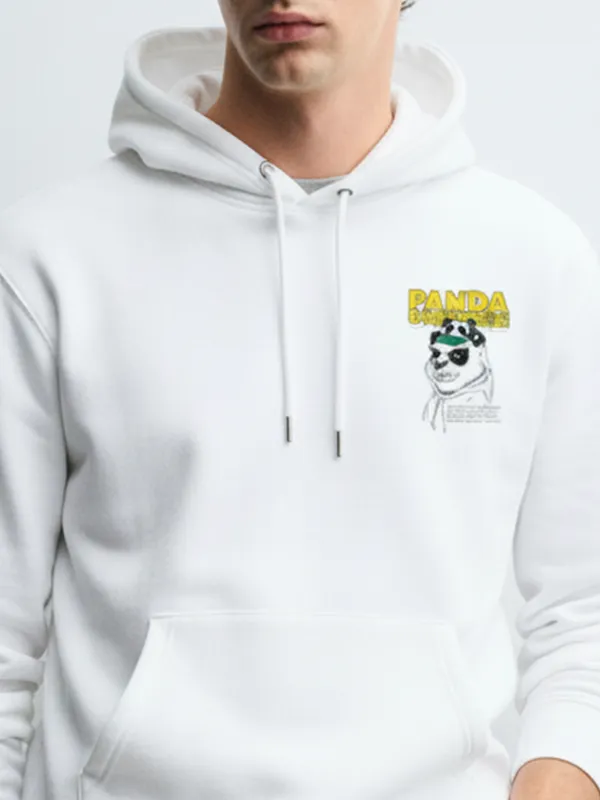 Highlander Men White Hooded Pullover Sweatshirt