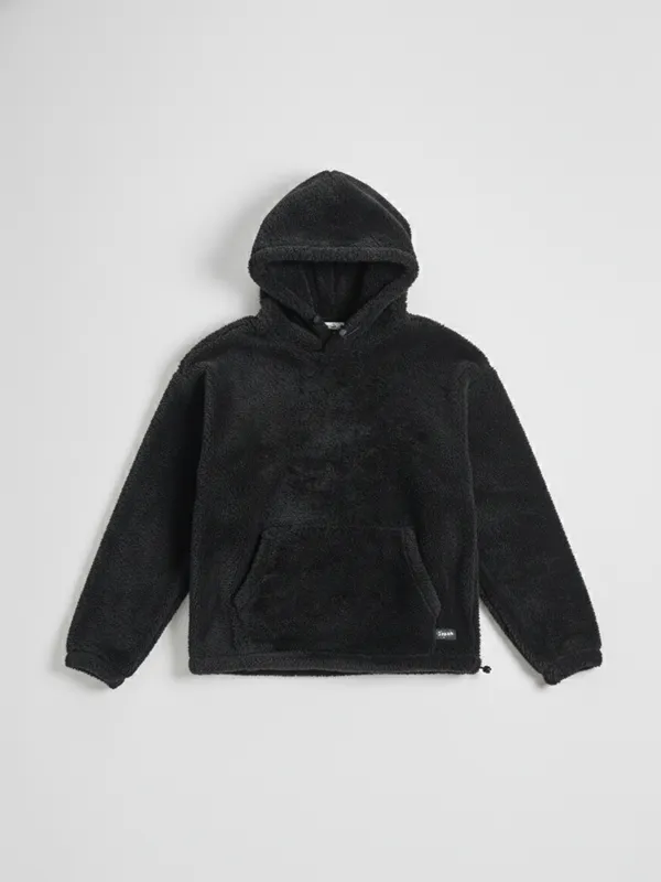 Highlander Men Black Hooded Pullover Sweatshirt