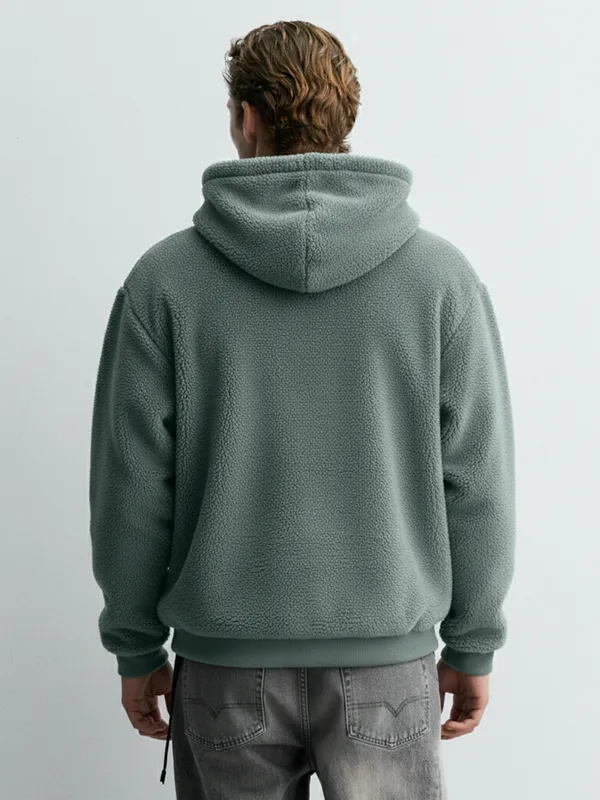 Highlander Men Green Hooded Pullover Sweatshirt