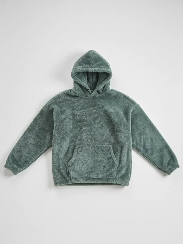 Highlander Men Green Hooded Pullover Sweatshirt