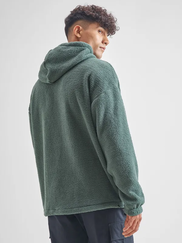 Highlander Men Green Hooded Pullover Sweatshirt
