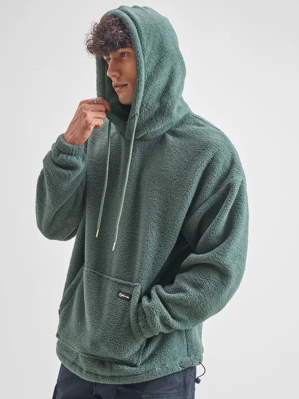 Highlander Men Green Hooded Pullover Sweatshirt