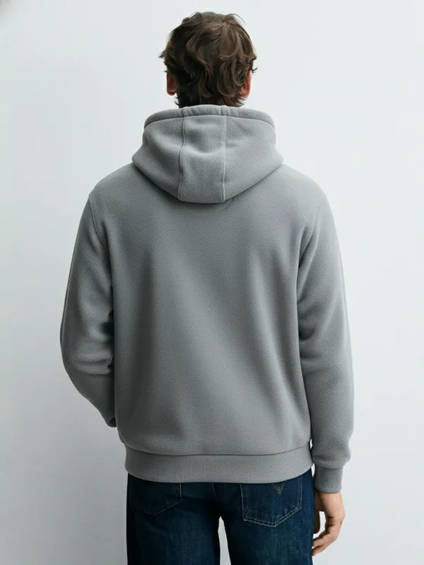 Highlander Men Grey Hooded Pullover Sweatshirt