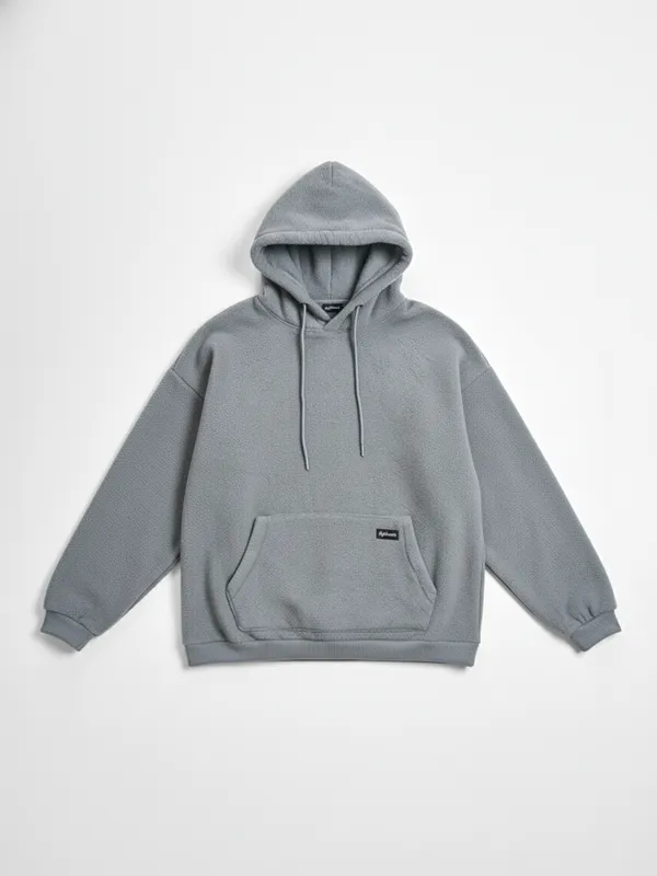 Highlander Men Grey Hooded Pullover Sweatshirt