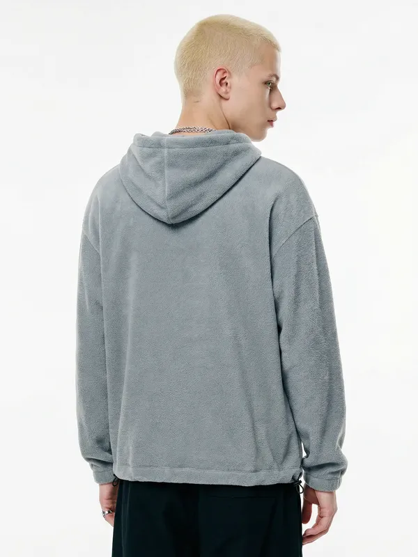 Highlander Men Grey Hooded Pullover Sweatshirt