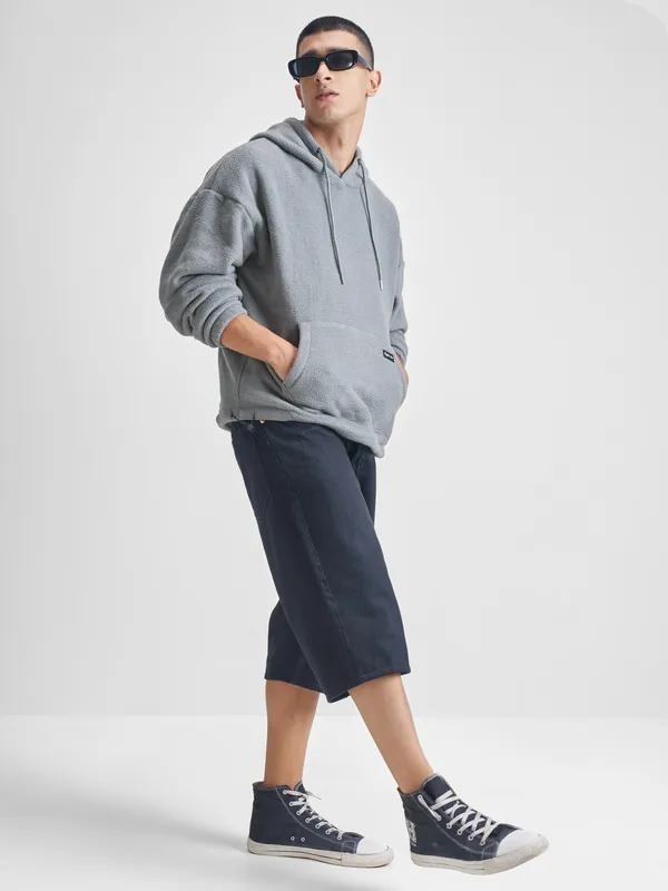 Highlander Men Grey Hooded Pullover Sweatshirt