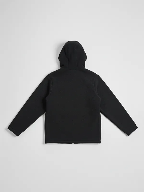 Highlander Men Black Hooded Front-Open Sweatshirt