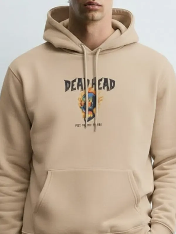 Highlander Men Brown Hooded Pullover Sweatshirt