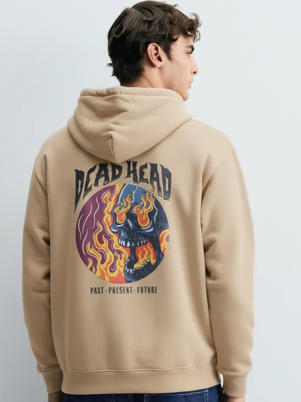 Highlander Men Brown Hooded Pullover Sweatshirt