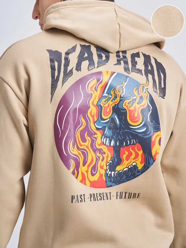 Highlander Men Brown Hooded Pullover Sweatshirt