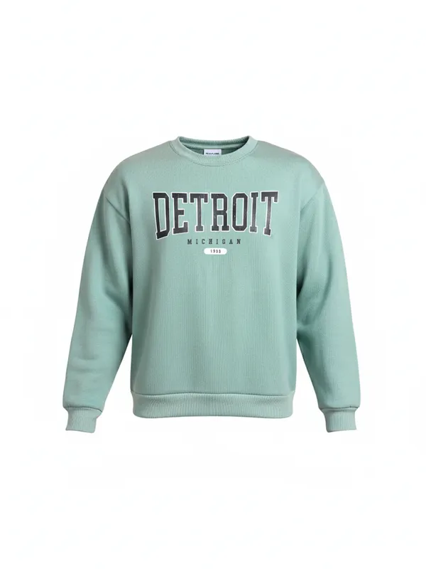 Highlander Men Blue Round Neck Pullover Sweatshirt