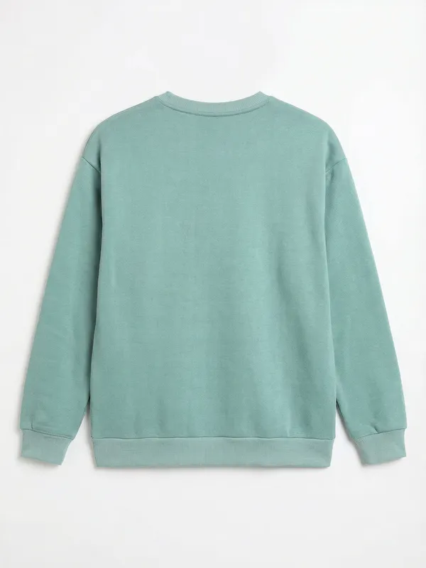 Highlander Men Blue Round Neck Pullover Sweatshirt