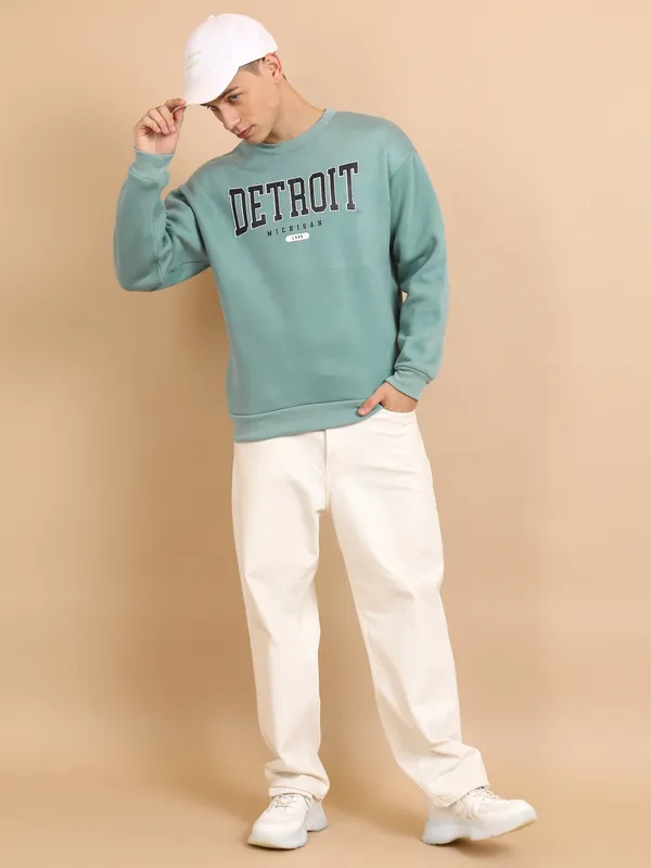 Highlander Men Blue Round Neck Pullover Sweatshirt