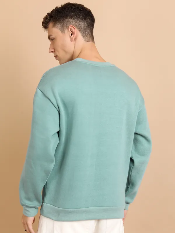 Highlander Men Blue Round Neck Pullover Sweatshirt