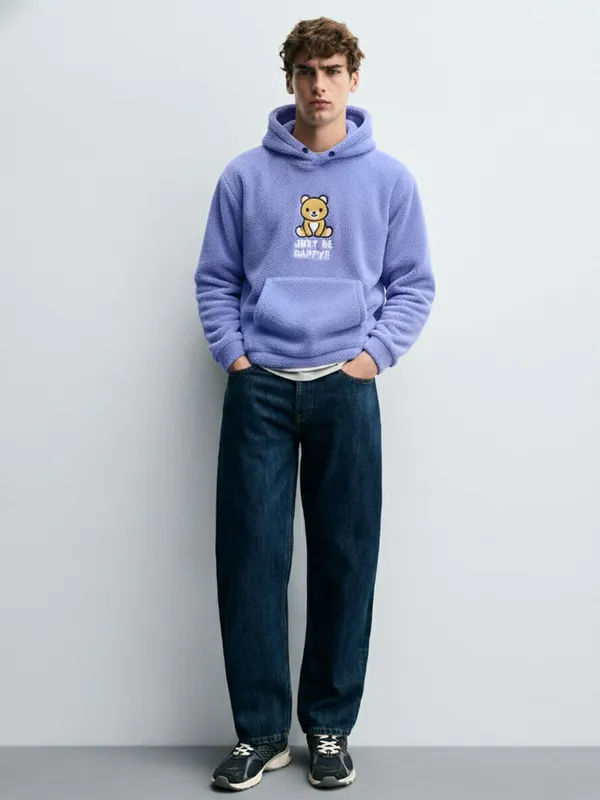 Highlander Men Purple Hooded Pullover Sweatshirt