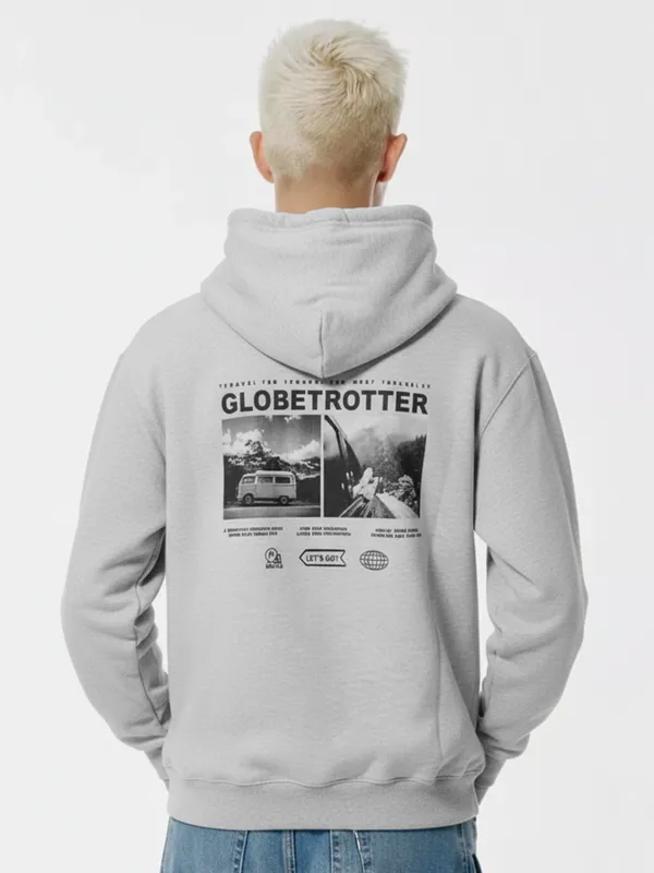 Highlander Men Grey Hooded Pullover Sweatshirt