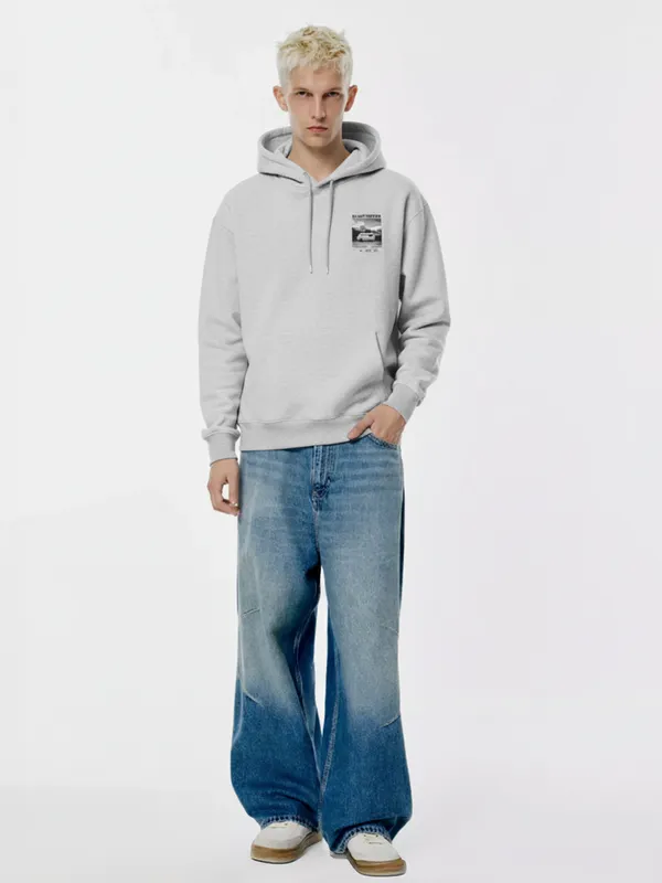 Highlander Men Grey Hooded Pullover Sweatshirt