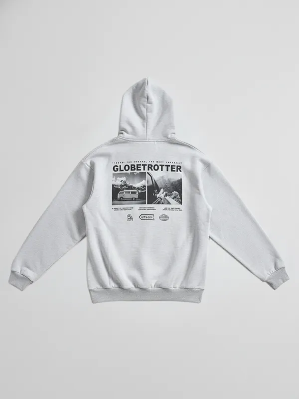 Highlander Men Grey Hooded Pullover Sweatshirt