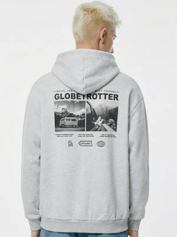 Highlander Men Grey Hooded Pullover Sweatshirt