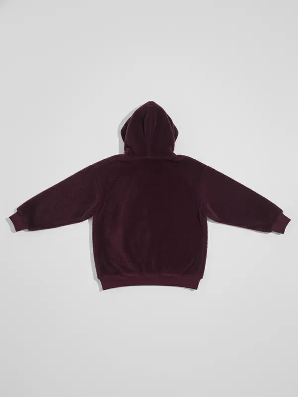 Highlander Men Burgundy Hooded Pullover Sweatshirt
