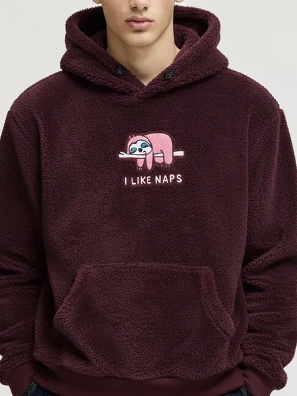 Highlander Men Burgundy Hooded Pullover Sweatshirt