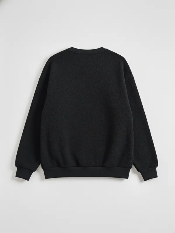 Highlander Men Black Round Neck Pullover Sweatshirt