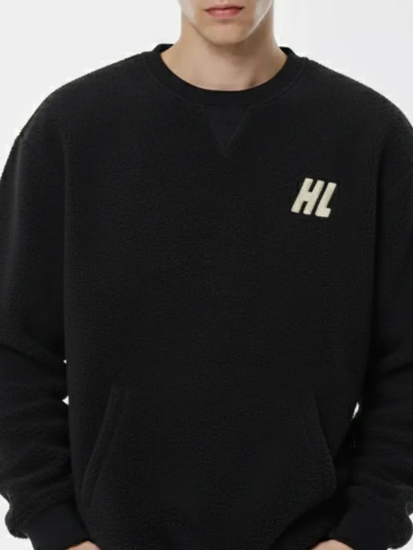 Highlander Men Black Round Neck Pullover Sweatshirt