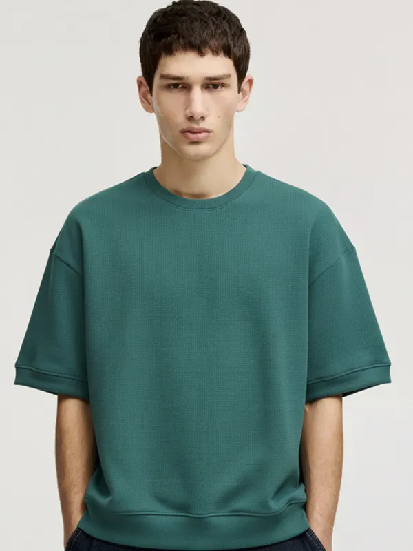 Highlander Men Teal Round Neck Pullover Sweatshirt